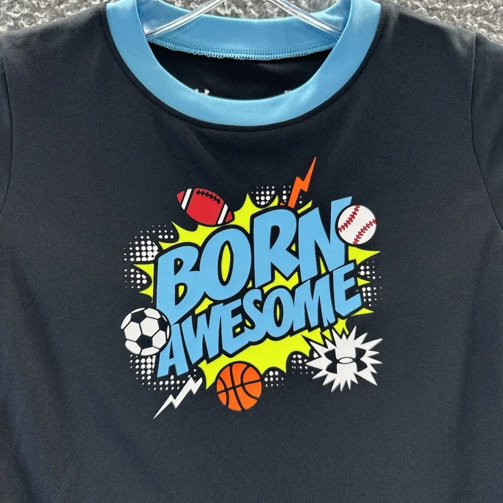 Under Armour T-Shirt Boys Size 2T  Black Short Sleeve Graphic T Shirt Boys 2T
